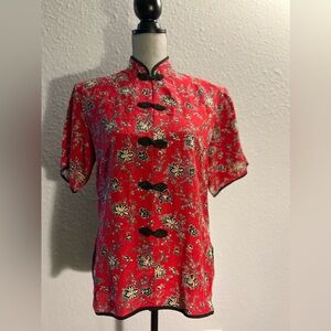 VTG 90’s Silk Asian Women’s Blouse Size Large